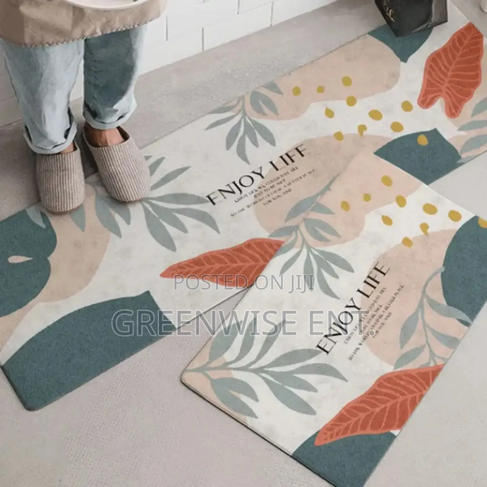 2-Piece Kitchen Rug Set – Non-Slip Floor Mats for Kitchen & Home
