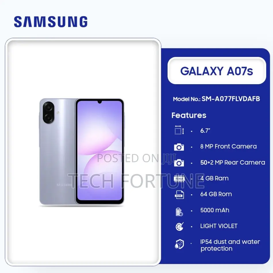 New Samsung Galaxy A07s 64 GB Gray