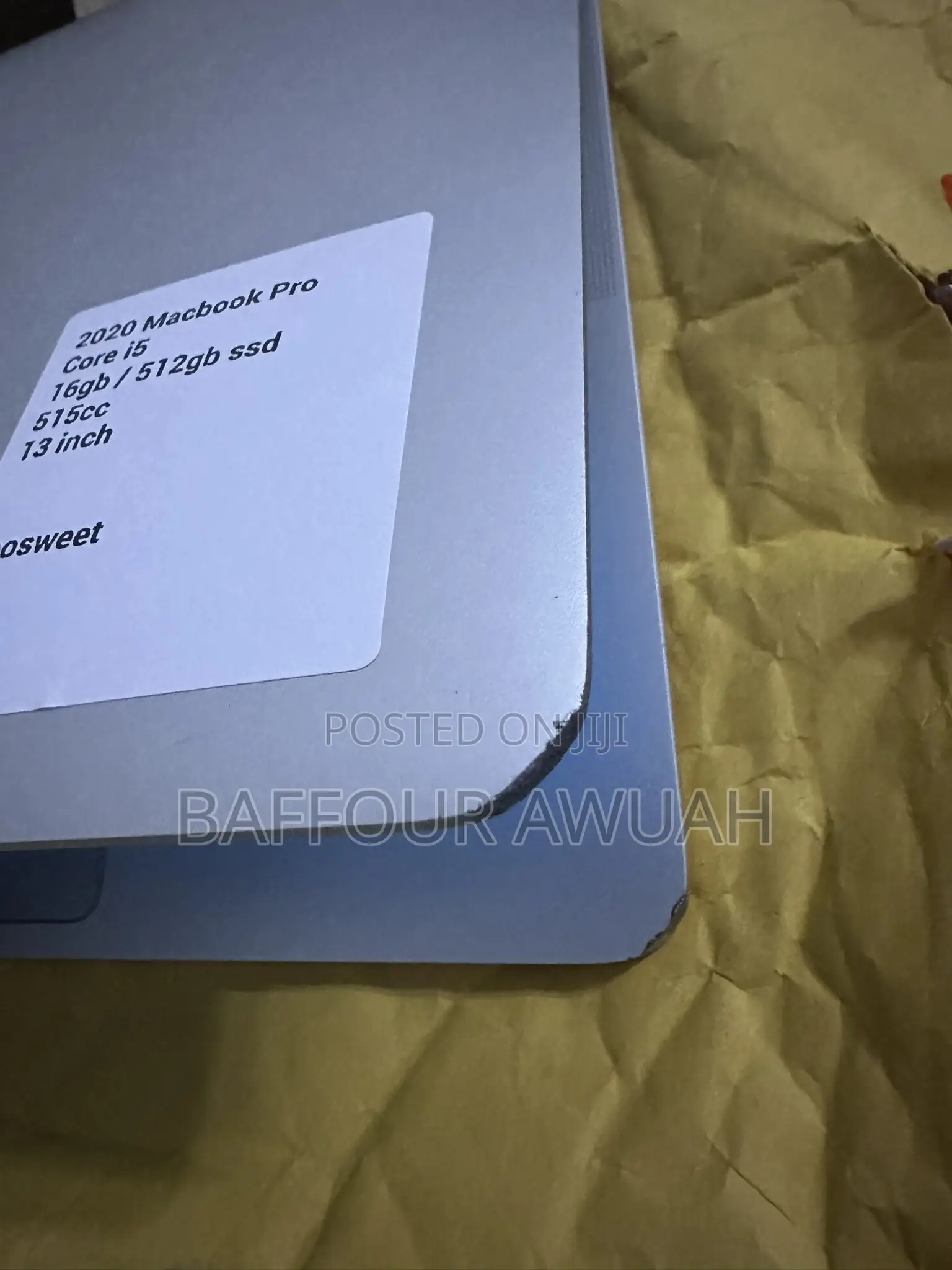 Laptop Apple MacBook Pro 2020 16GB Intel Core i5 SSD 512GB