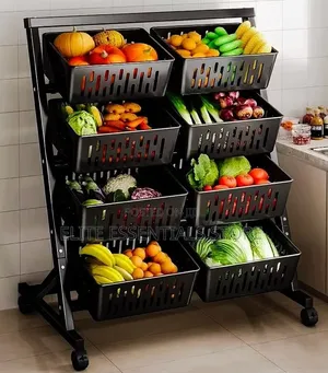 High Quality Multipurpose Fruits Vegetables Double Storage Basket