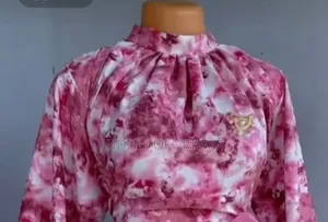 Pink Tie-Dye Top & Satin Flared Midi Skirt,Ladies Classy Outfit
