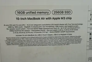 Laptop Apple MacBook Air 16GB Apple M3 SSD 256GB