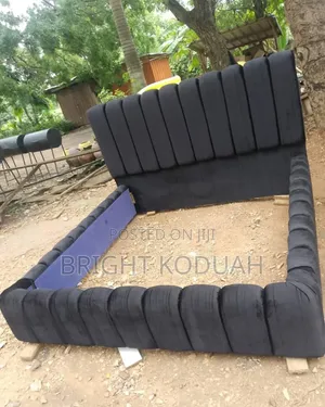 Beautiful Black Fabric Queen Size Bed Frame
