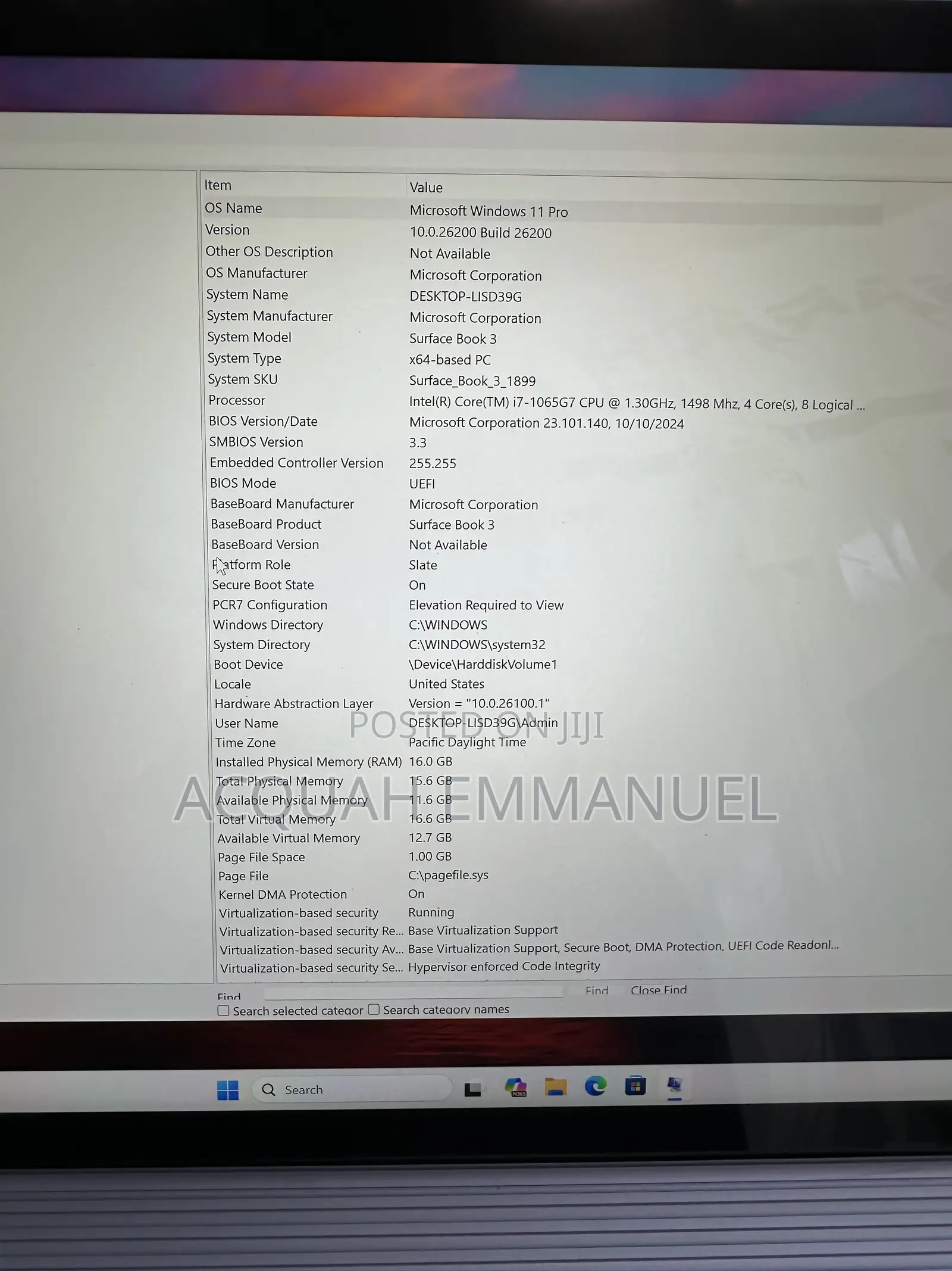 Laptop Microsoft Surface Book 3 16GB Intel Core i7 SSD 256GB