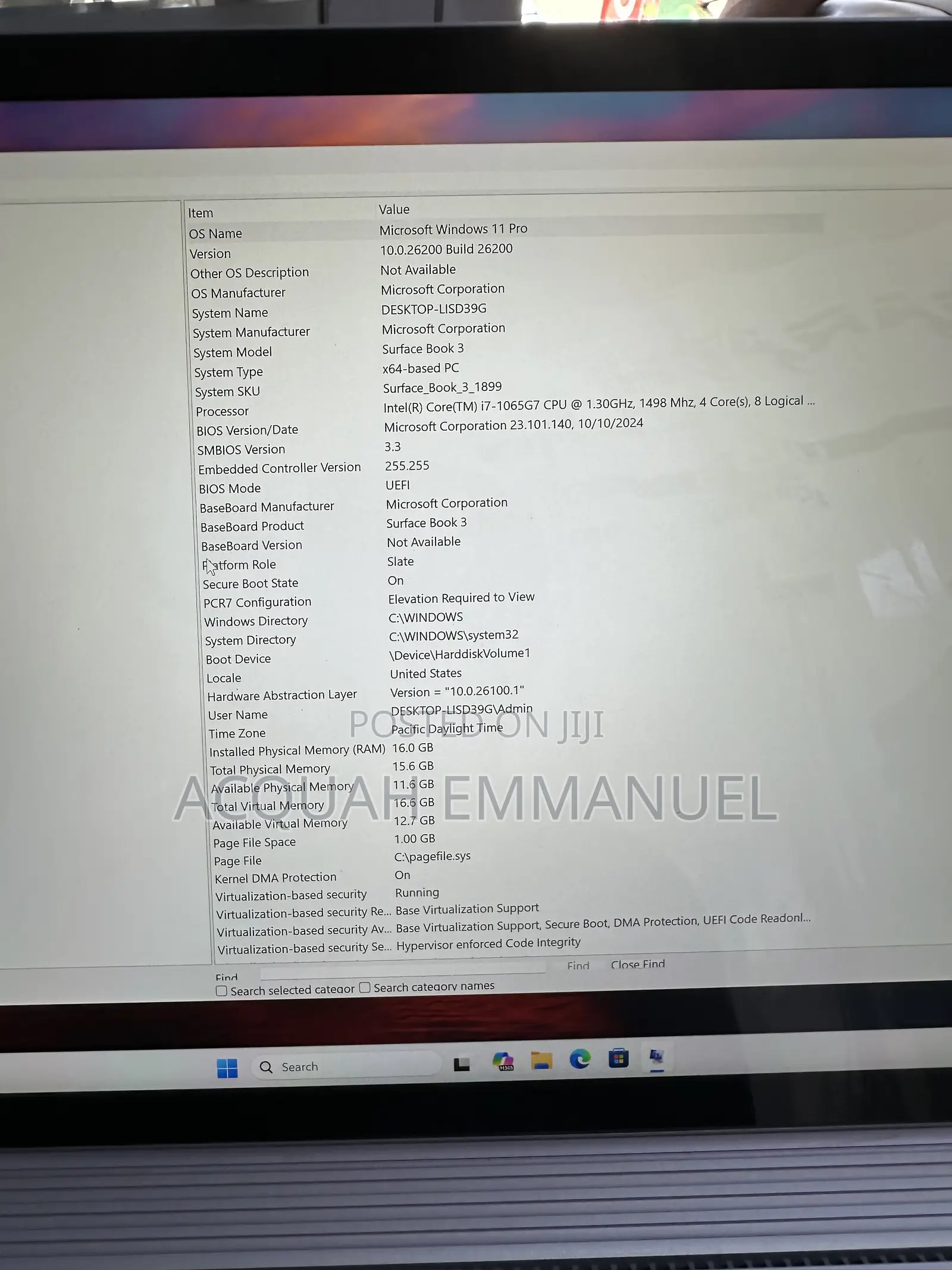 Laptop Microsoft Surface Book 3 16GB Intel Core i7 SSD 256GB