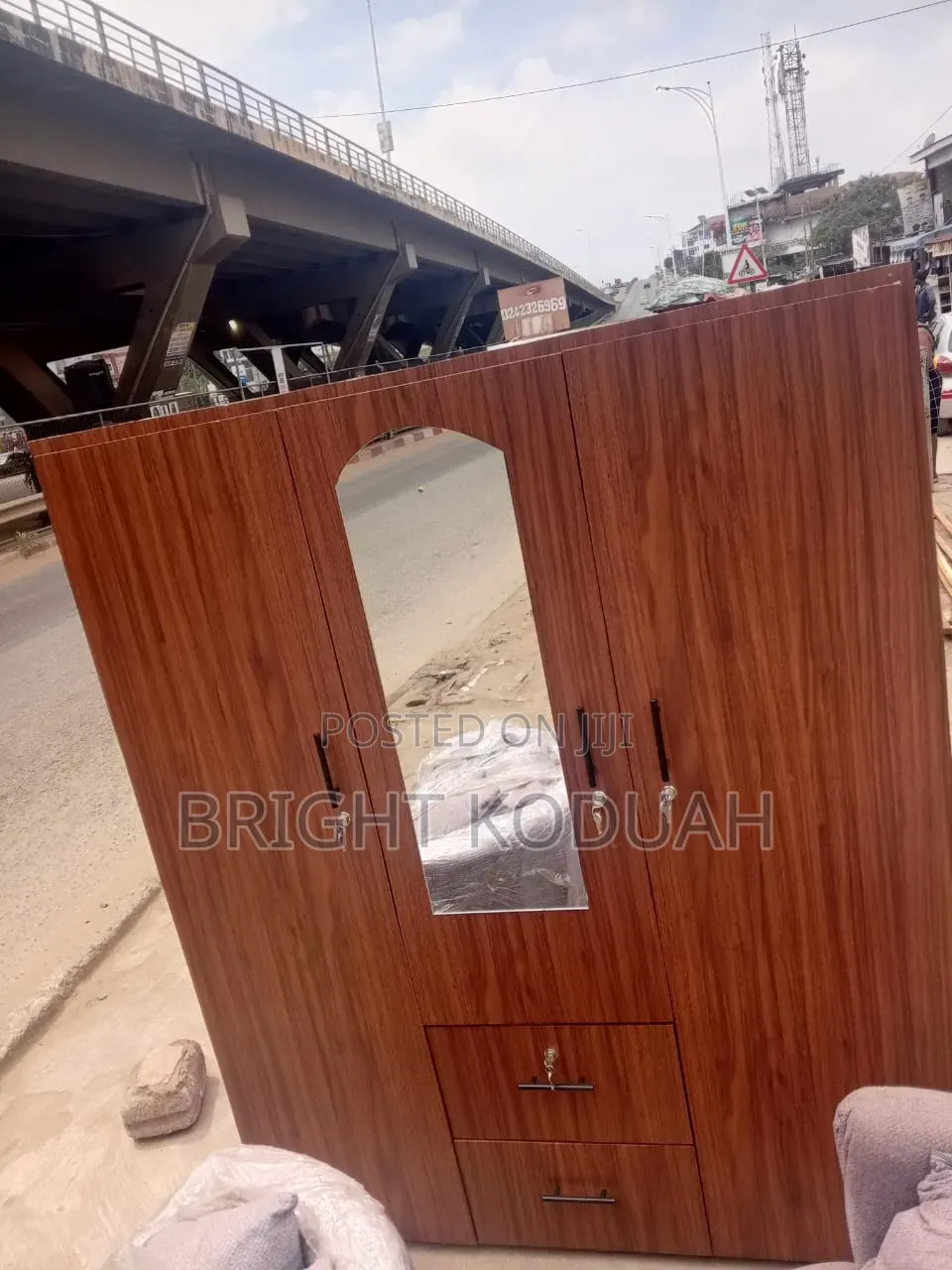 Three in One Wardrobe With a Mirror and Drawers