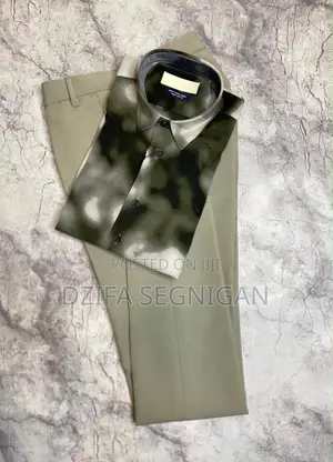 Men's 2-Piece Vintage Shirt + White Corporate Pants - Classy Outfit