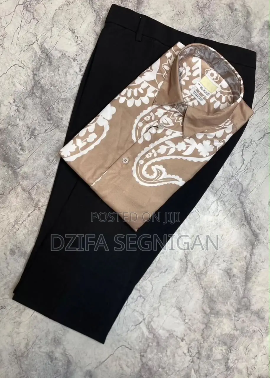 Men's 2-Piece Vintage Shirt + White Corporate Pants - Classy Outfit