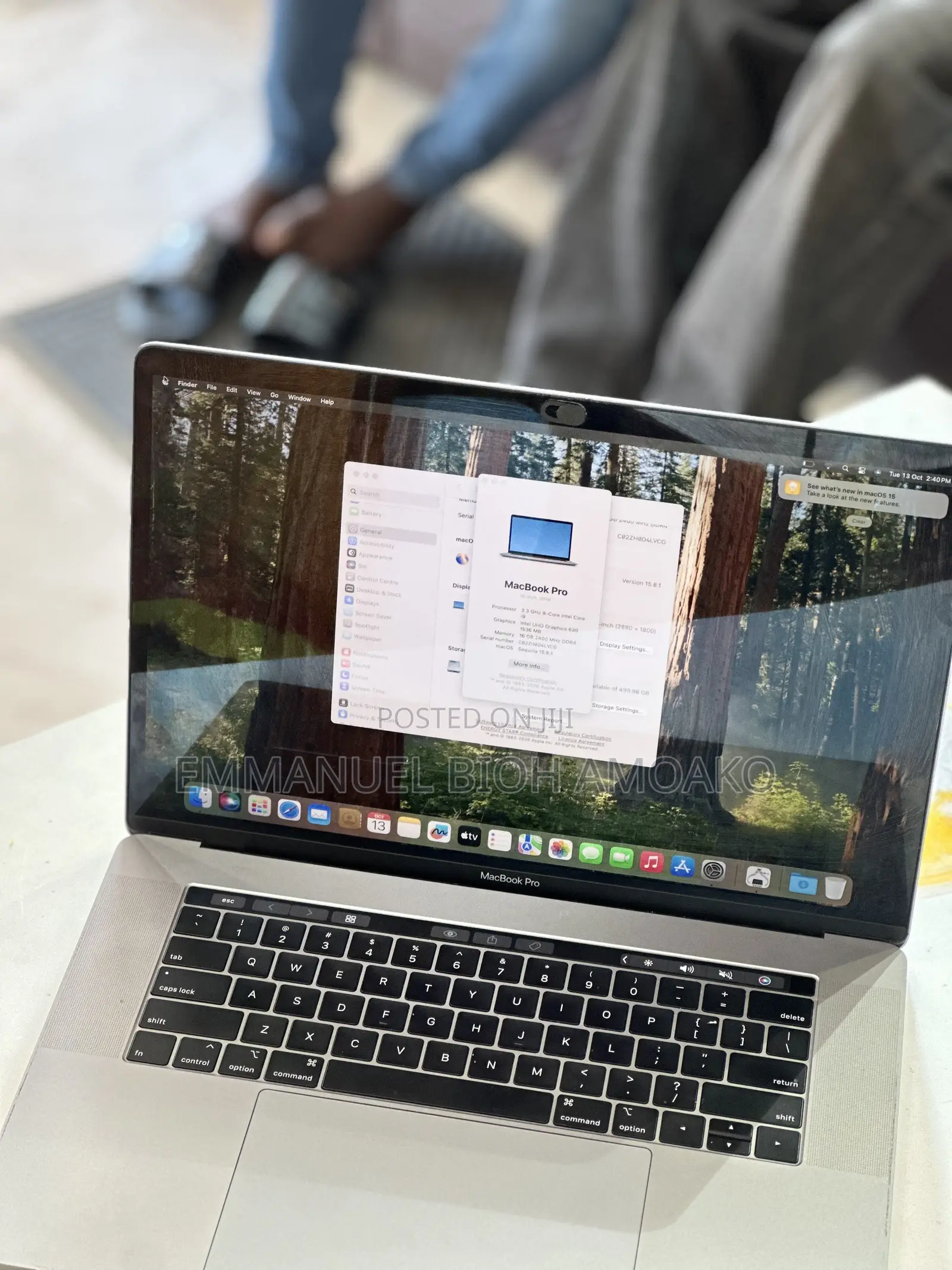 Laptop Apple MacBook Pro 2019 16GB Intel Core i9 SSHD+SSD 512GB