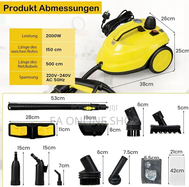 High Pressure Steamer Cleaning Machine Cars,Floors,KitchenGrease 2000W