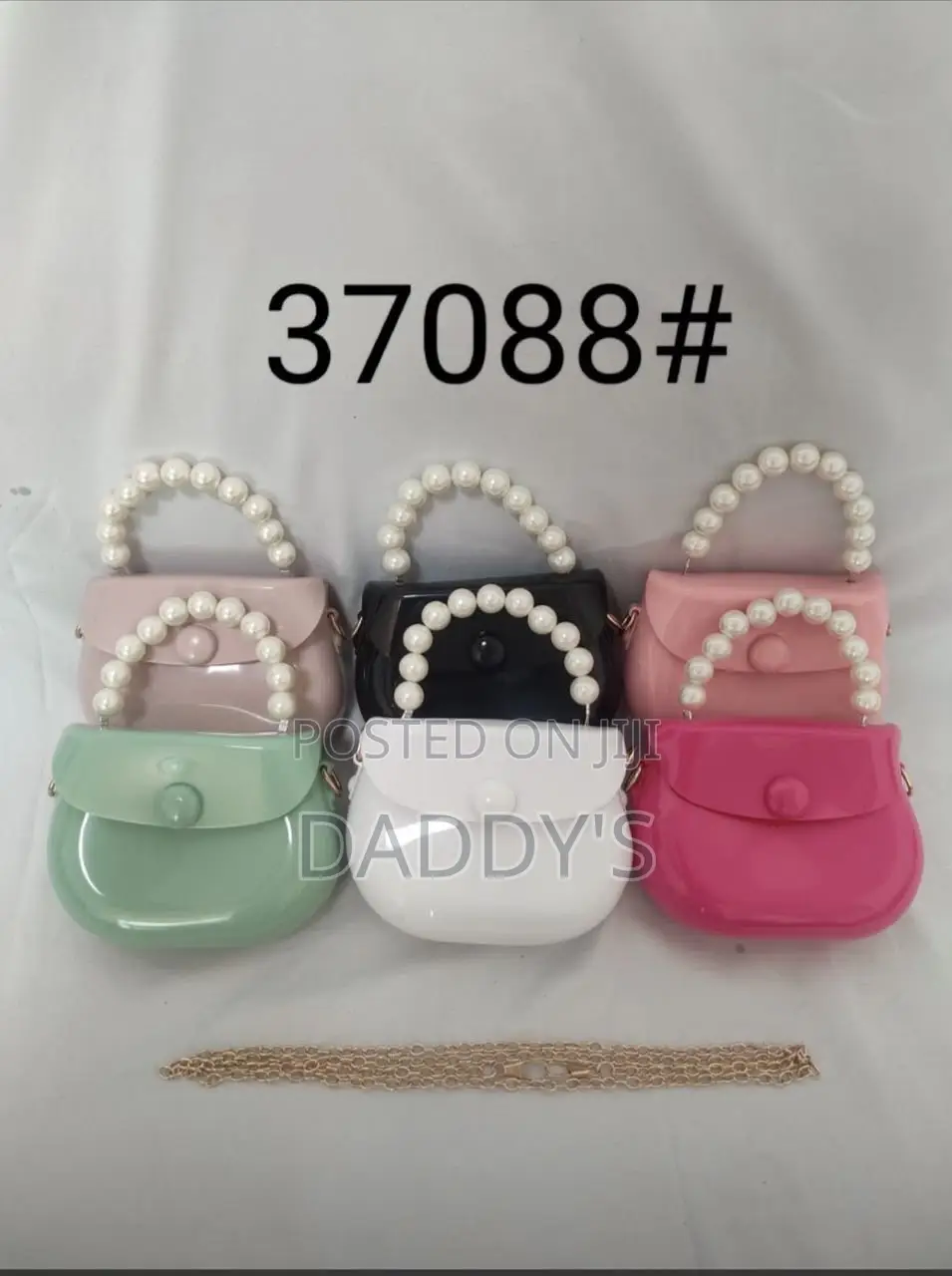 Mini Jelly Handbag With Gold- Chain- Waterproof Party Bag- 7 Colors