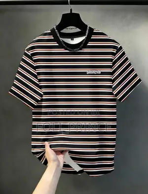Classic Burgundy Striped Round-Neck T-Shirt – Casual & Smart Fit
