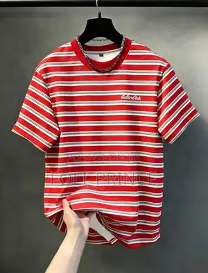 Classic Burgundy Striped Round-Neck T-Shirt – Casual & Smart Fit