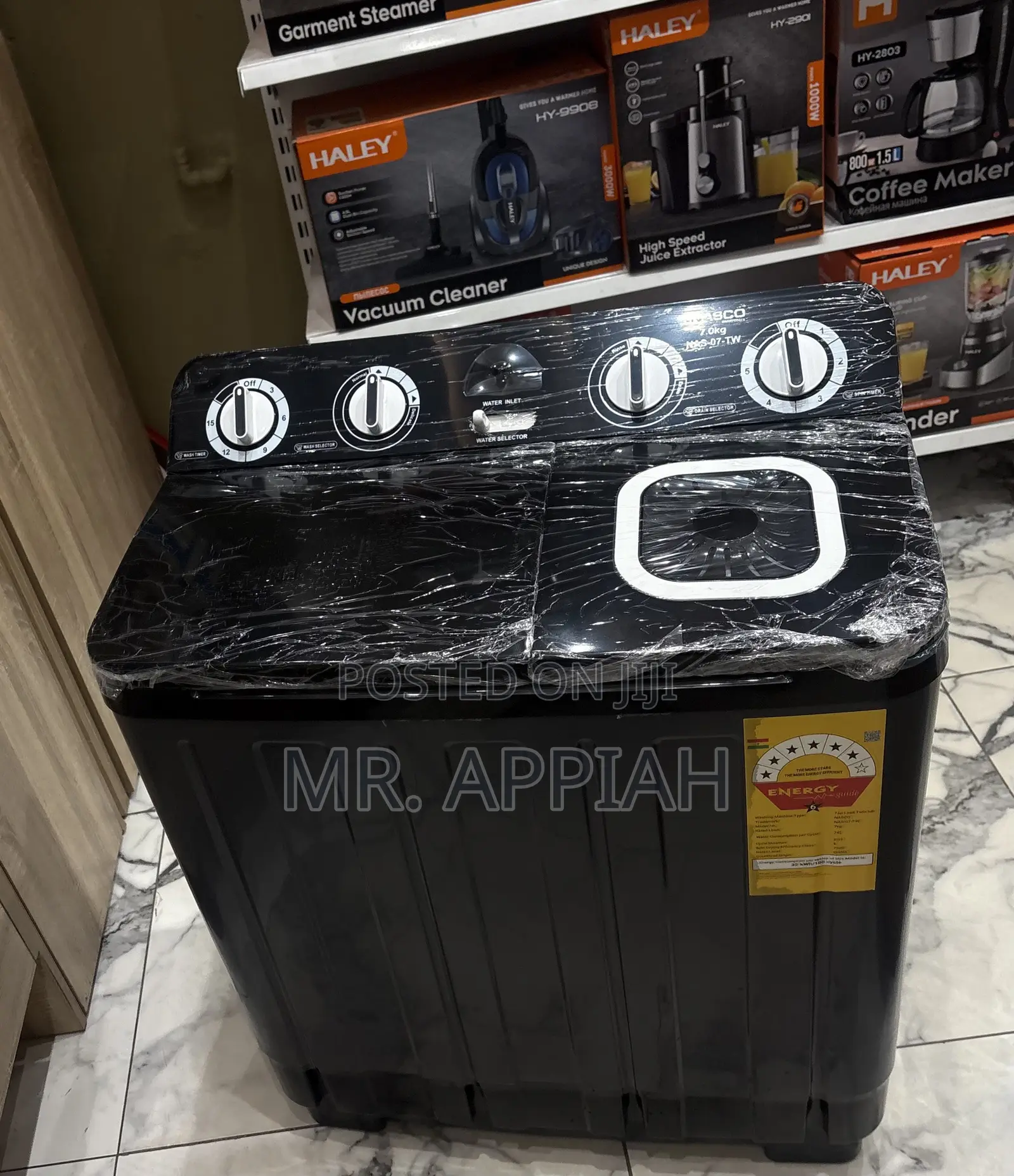 Semi-Automatic Top Load Electric Nasco Washing Machine(Dark Gray).