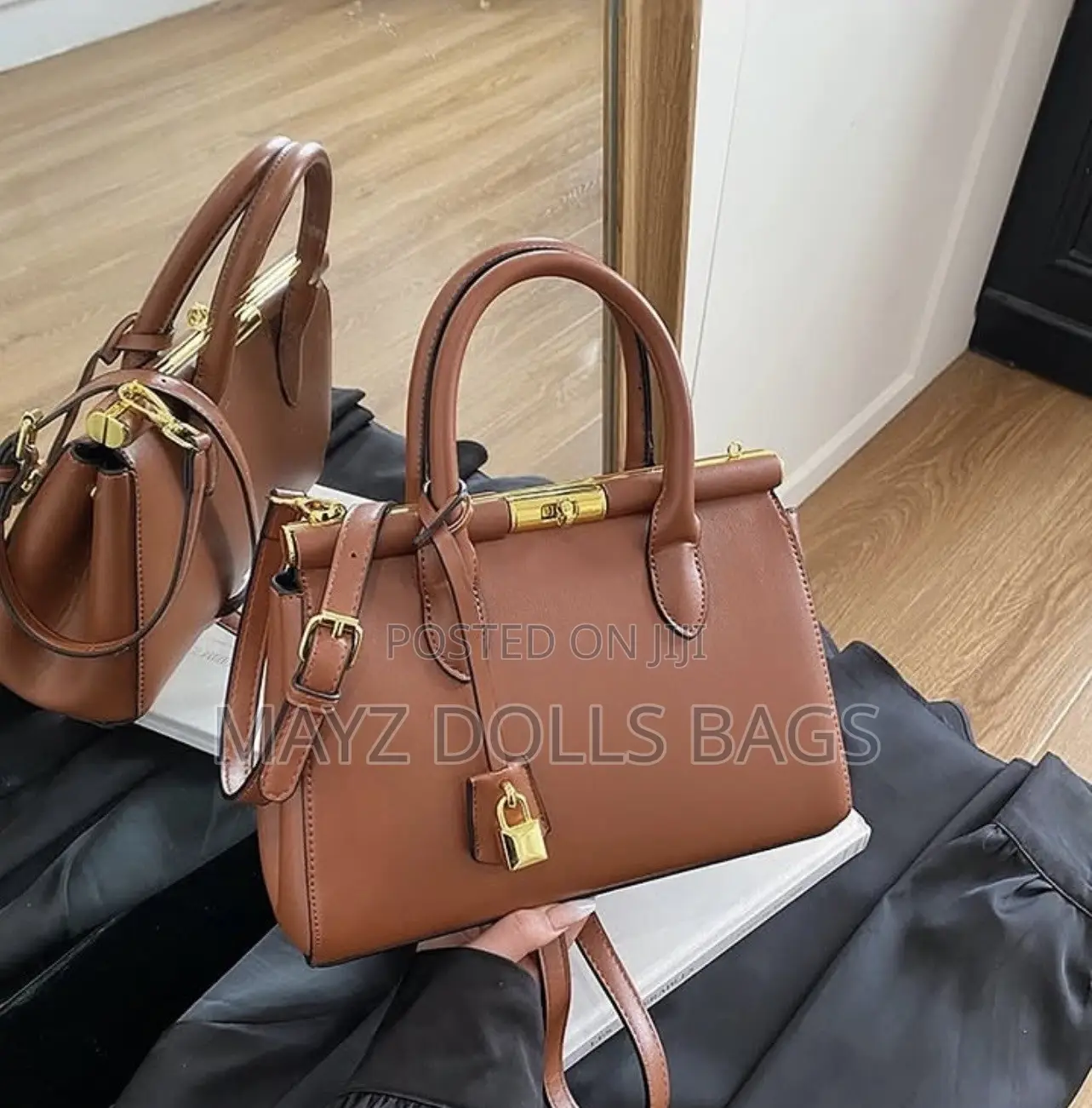 Quality Ladies Handbag Set - Maroon Brown - 2 in 1 - Tabora