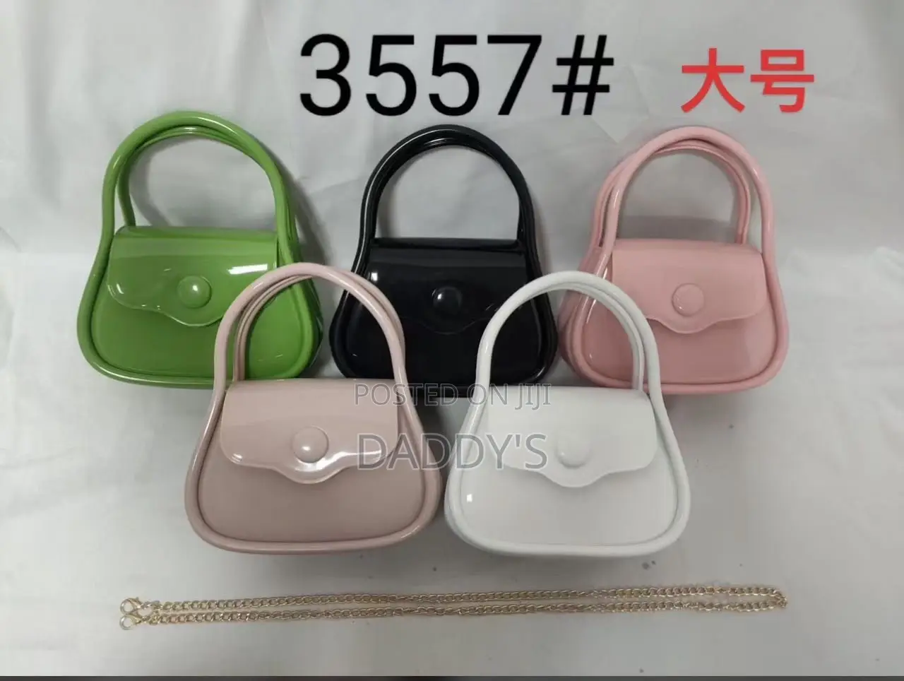 Mini Jelly Handbag With Gold- Chain- Waterproof Party Bag- 7 Colors