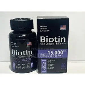 Biotin 15,000MCG With Collagen & Keratin - 60 Capsules