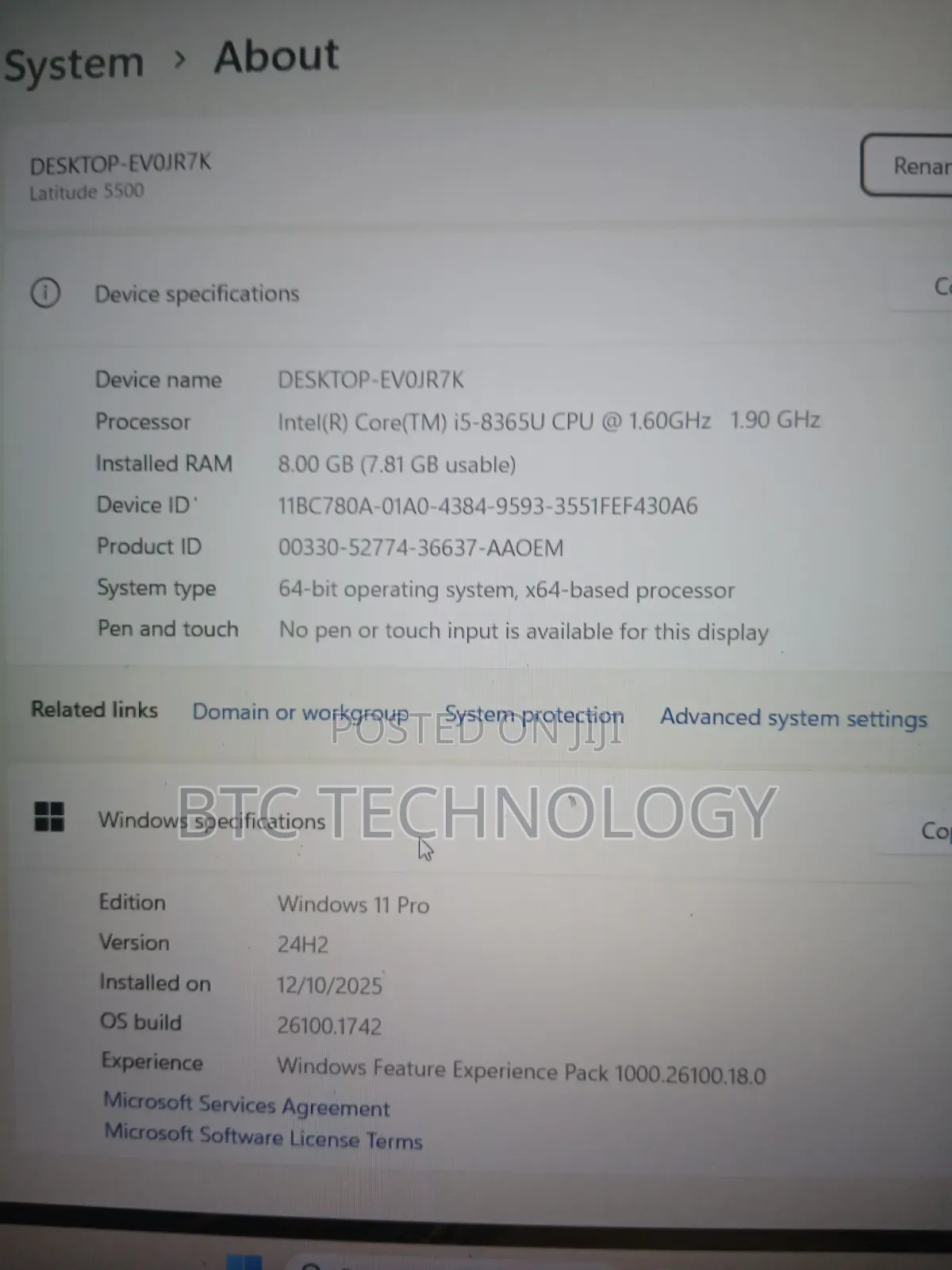 Laptop Dell Latitude 5500 16GB Intel Core i5 SSD 512GB