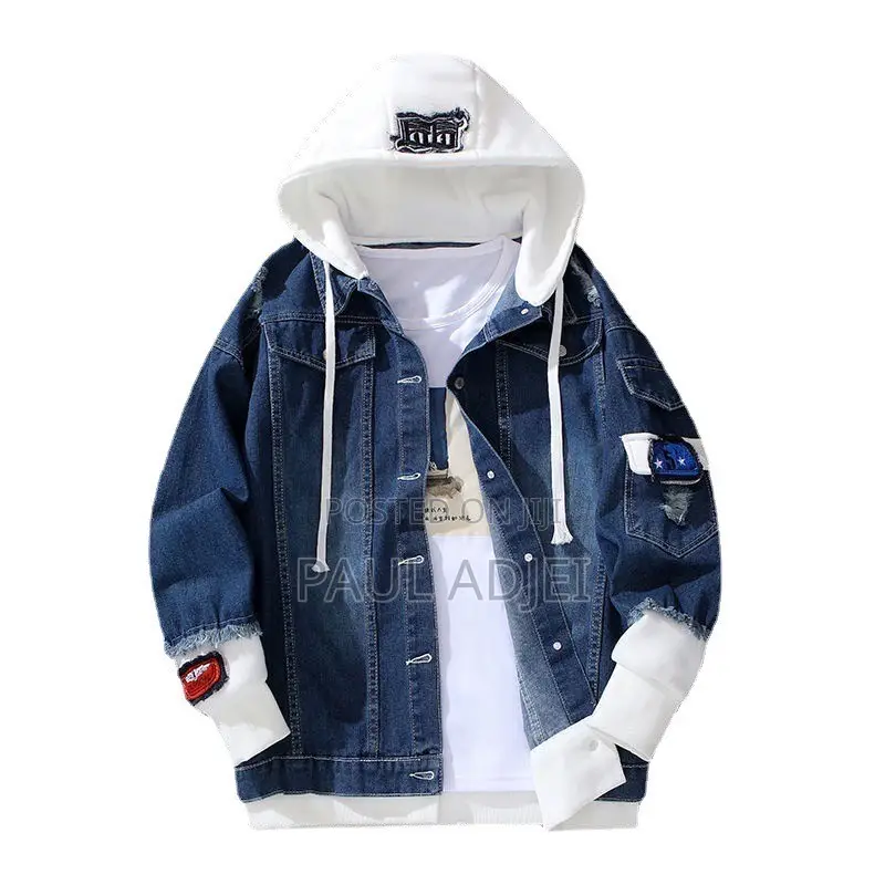 Men's Hooded Denim Jacket - Korean Style Slim Fit