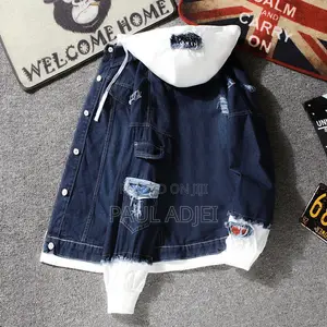 Men's Hooded Denim Jacket - Korean Style Slim Fit