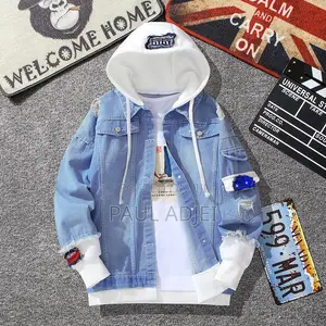 Men's Hooded Denim Jacket - Korean Style Slim Fit