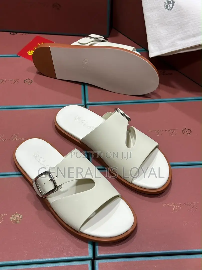Lora Piana Offwhite Mens Slippers