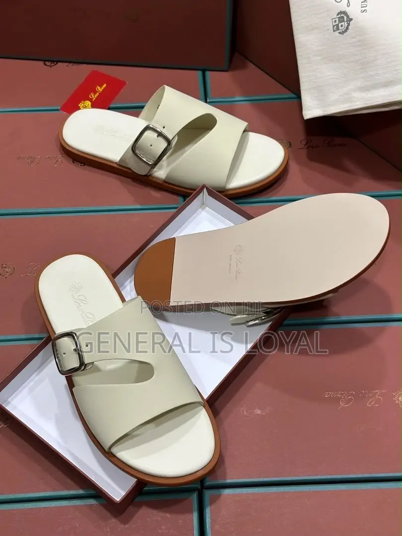 Lora Piana Offwhite Mens Slippers