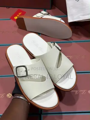 Lora Piana Offwhite Mens Slippers