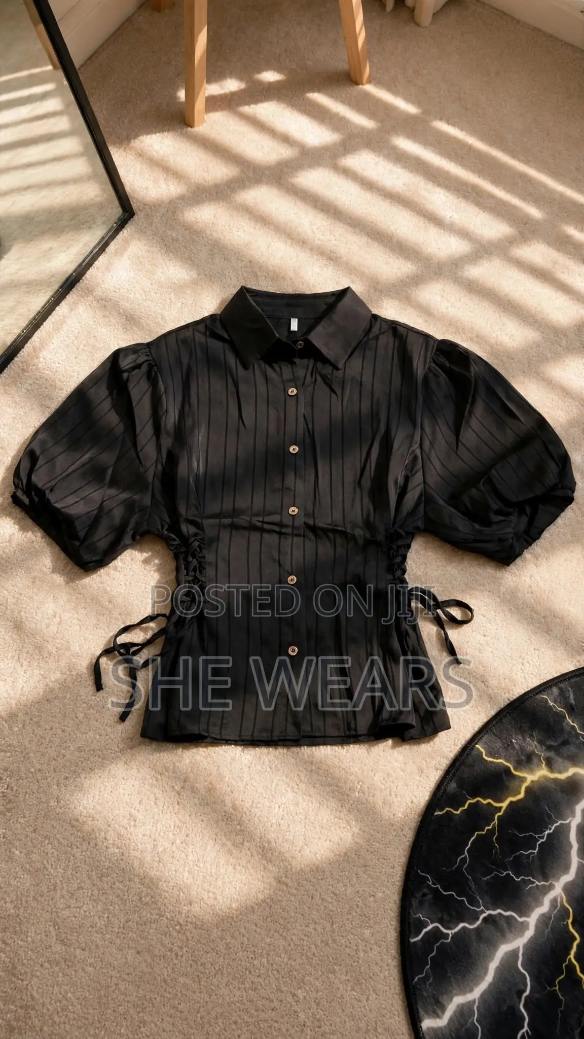 Satin Pinstripe Blouse