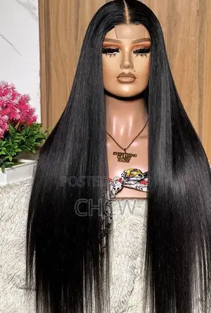 New Black Sleeky 30 Inches Long Sleek Wig With a Closure