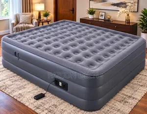 Soft Inflatable Haven :Double Size Automatic Inbuilt Air Mattress