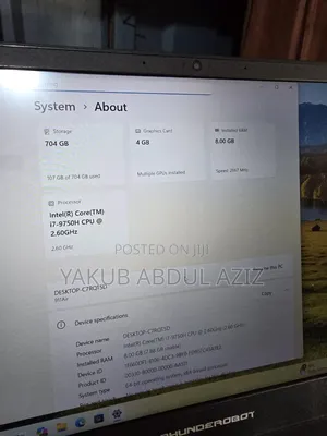 Laptop 8GB Intel Core i7 HDD+SSD 500GB