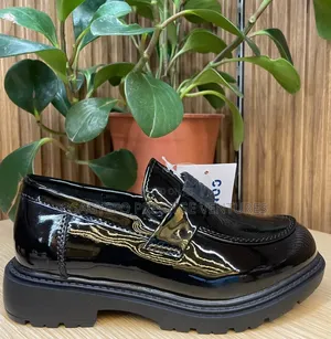 Kids Black Patent Leather Chunky Loafers