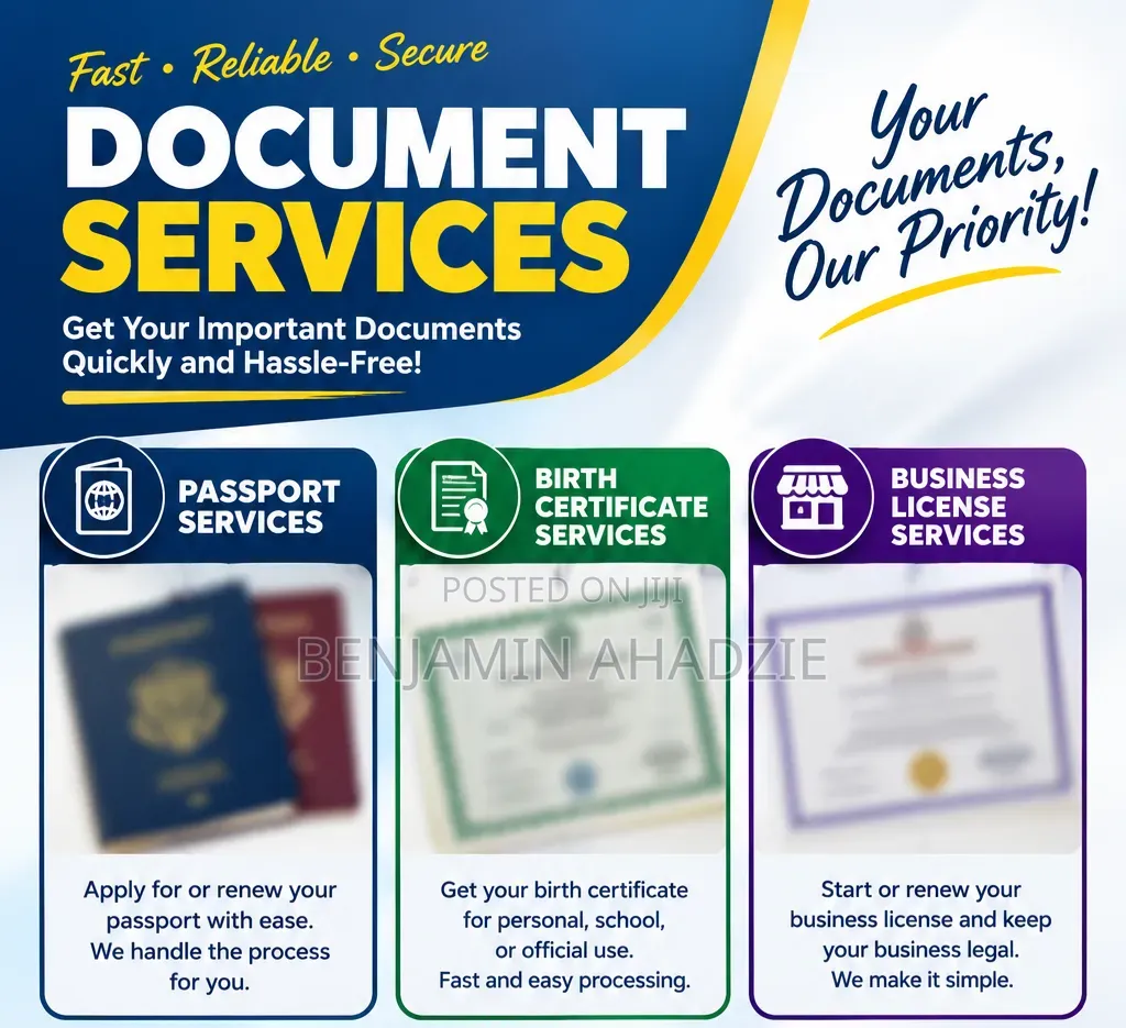 Birth Certificate, Passport and Business Certificate Available