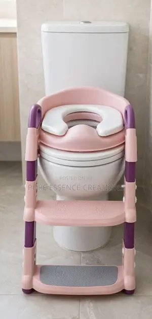 Kids Potty Ladder- Foldable for Toddlers 1-6 Years - Blue/Pink/Ash