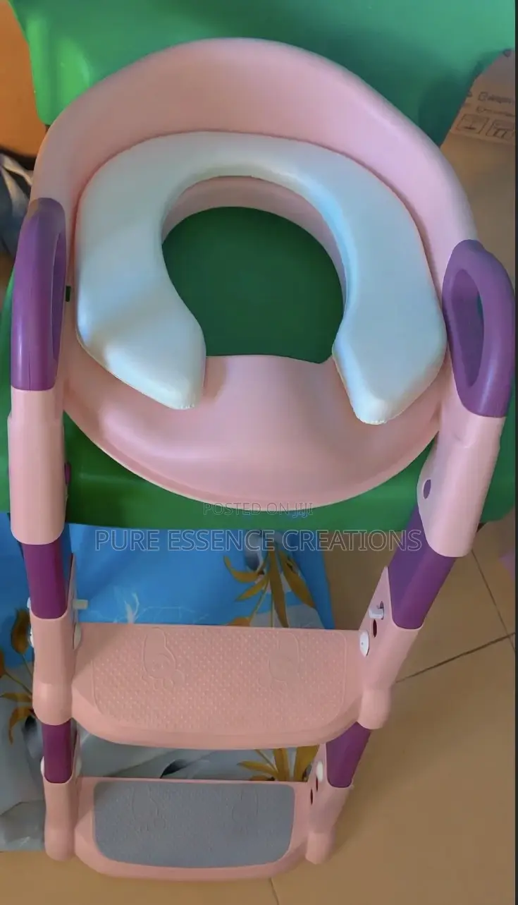 Kids Potty Ladder- Foldable for Toddlers 1-6 Years - Blue/Pink/Ash