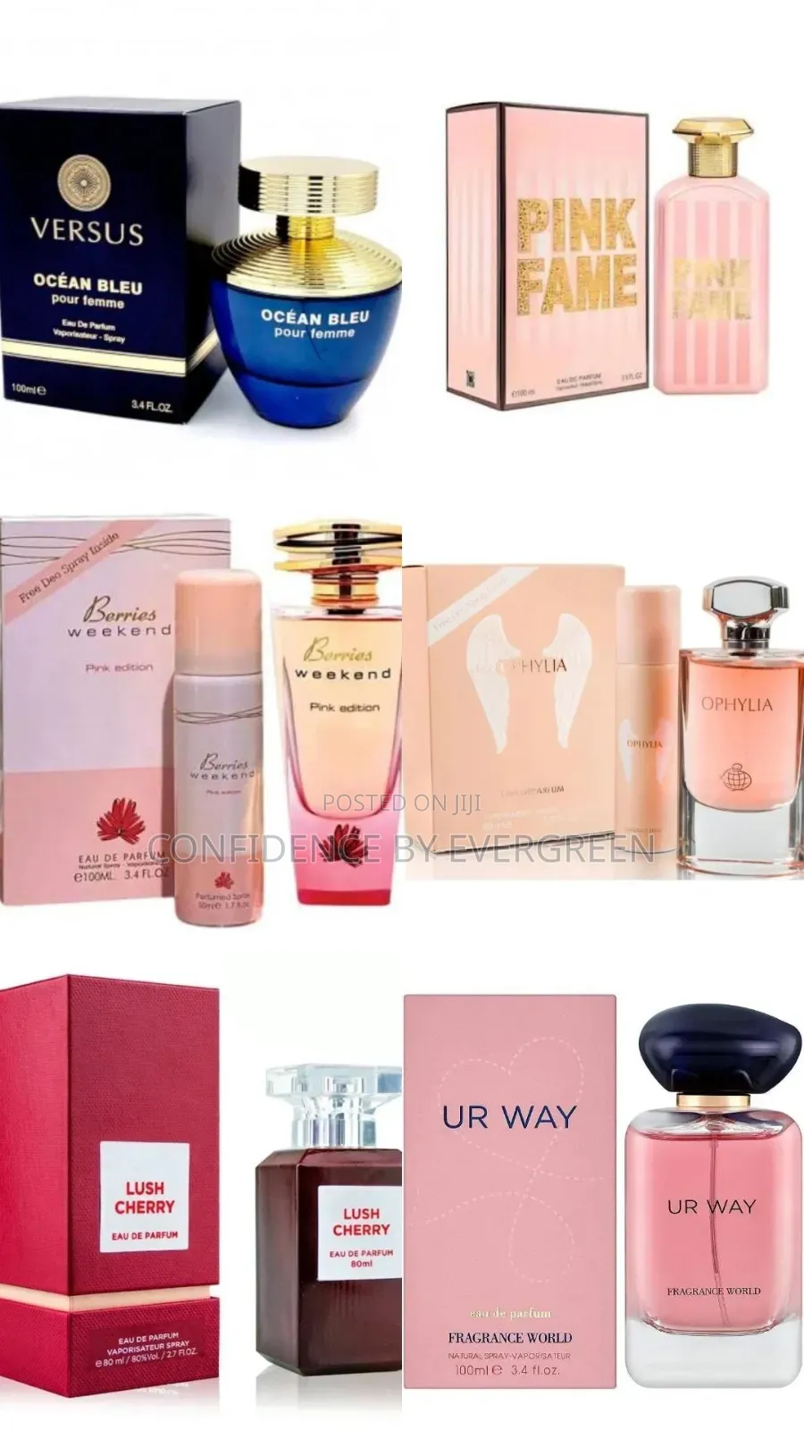 Fragrance World Perfumes (Lush Cherry, Ophylia, Berries Weekend, Ect