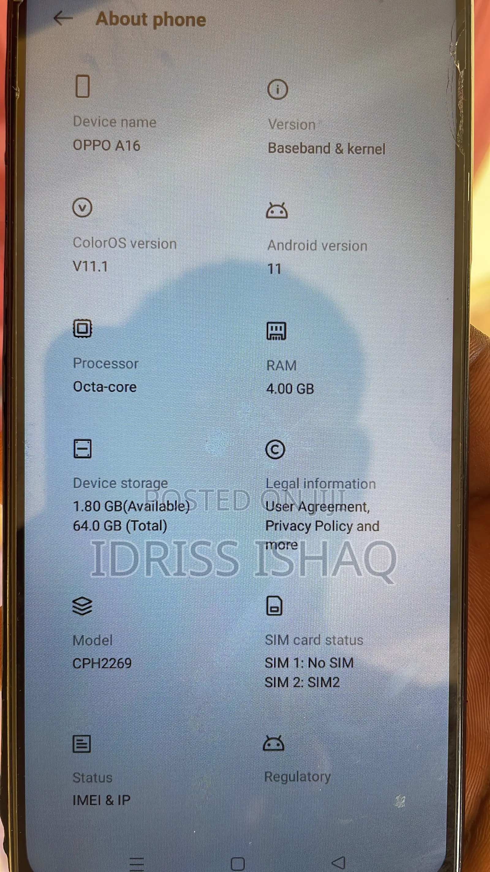 Oppo A16 64 GB Blue