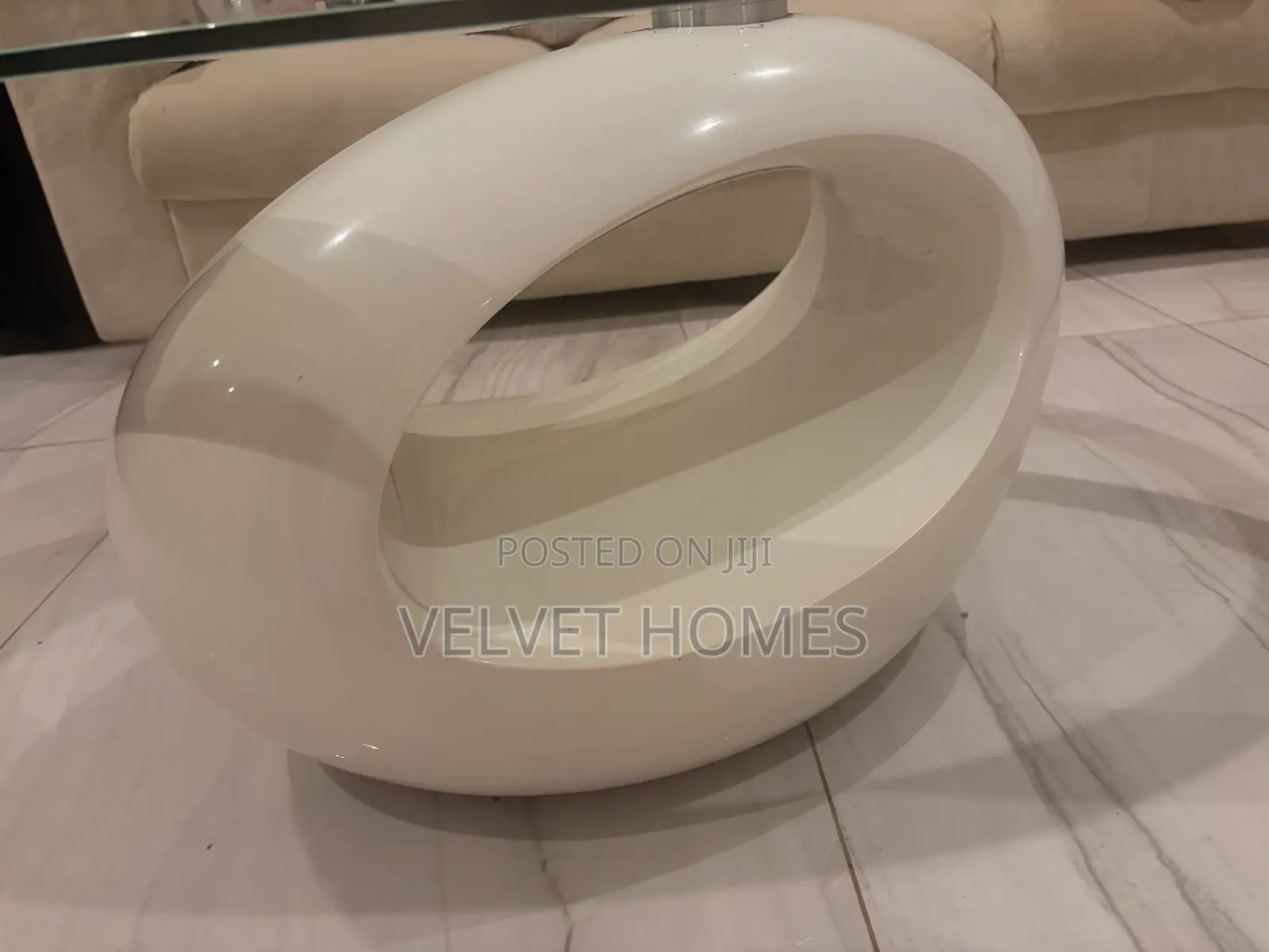 Modern Oval Glass Coffee Table