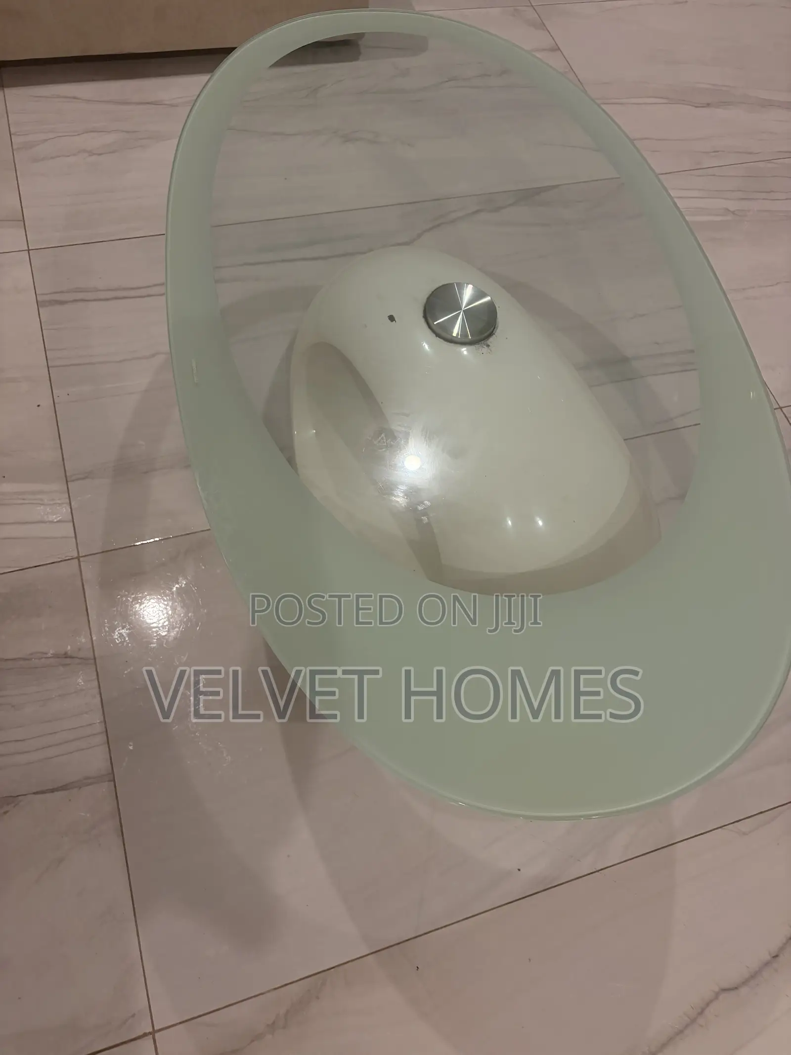 Modern Oval Glass Coffee Table