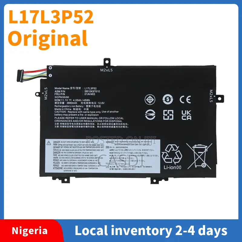 L17L3P52 Notebook Battery for Lenovo L17C3P52 L17M3P53 L17M3P54