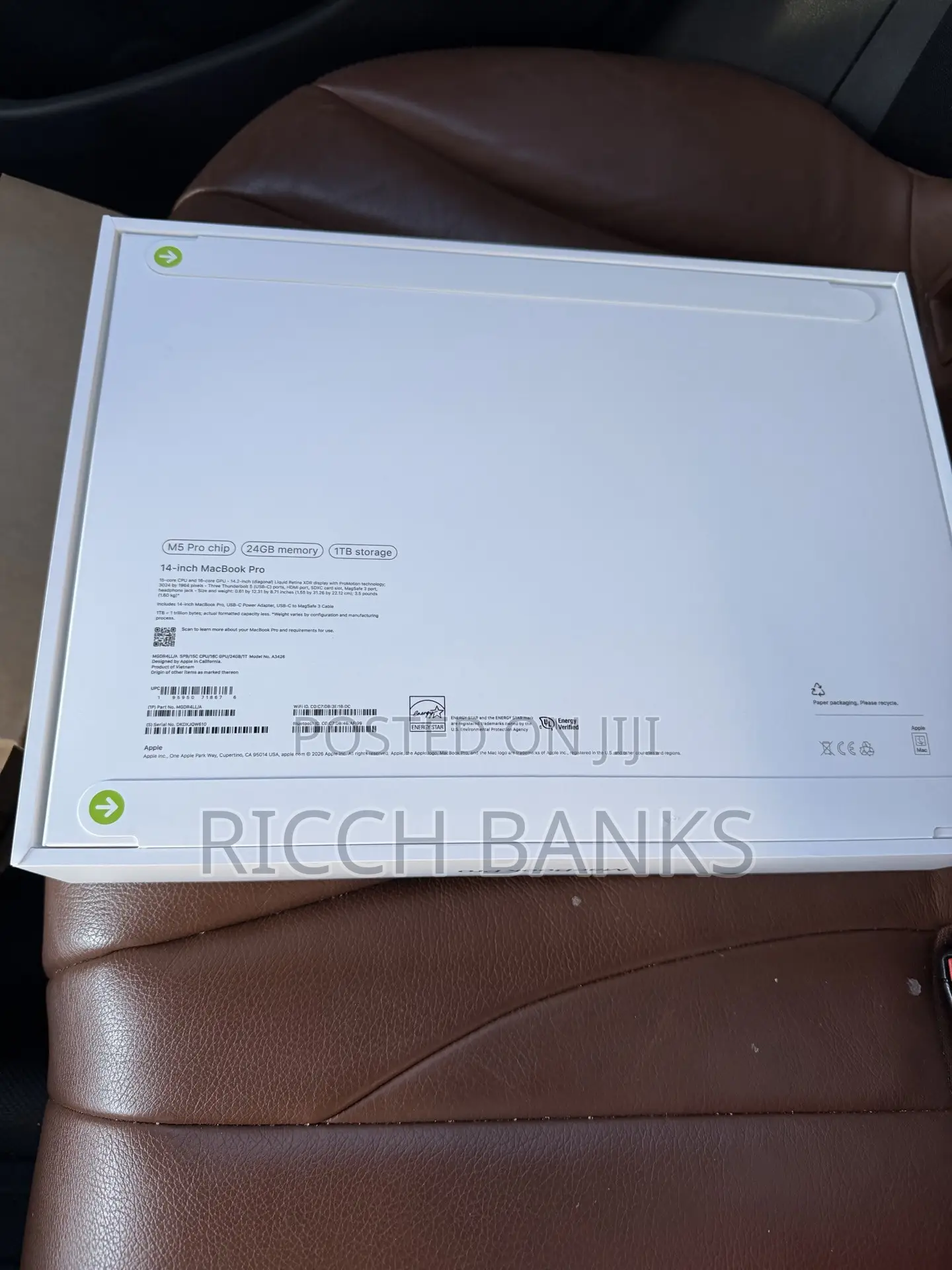 New Laptop Apple MacBook Pro 2026 M5 Pro 24GB Apple M5 Pro SSD 1T