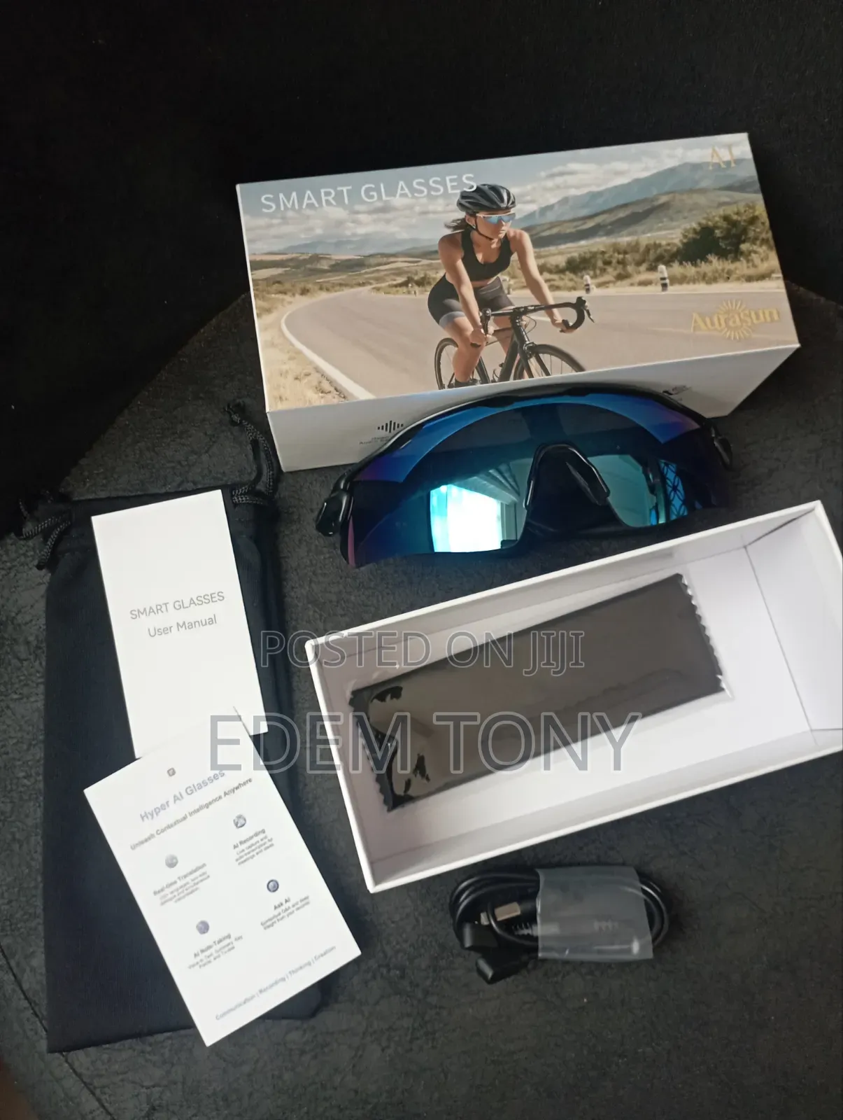 AuraSun AI Smart Cycling Glasses Set