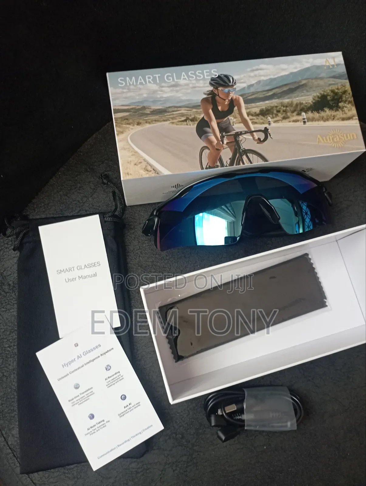 AuraSun AI Smart Cycling Glasses Set