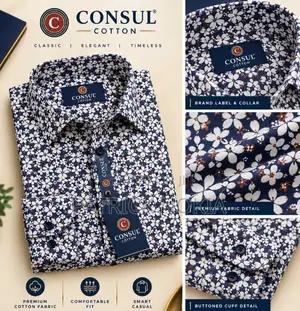 Consul Men's Classic Long Sleeve Shirt Floral Print