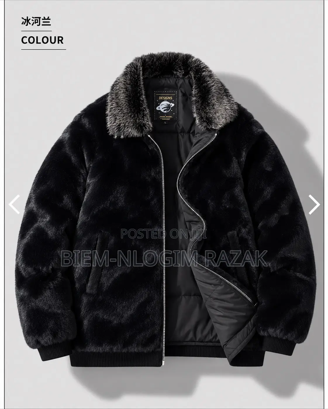 High Quality Leather Inner Fleeced Winter Jacket Black Color Available