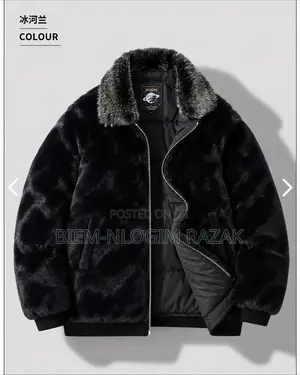 High Quality Leather Inner Fleeced Winter Jacket Black Color Available