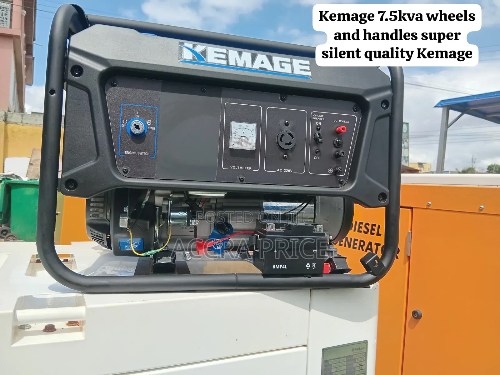 Kemage 7.5kVA Silent Generator With Easy-Move Wheels and Handles