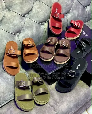 Clark's Two-Strap Flat Slide Sandals/Slippers