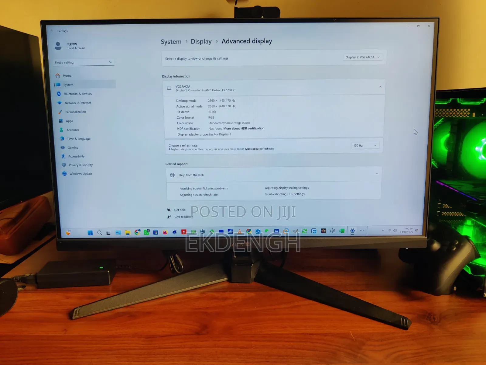 ASUS Tuf Gaming Vg27ac1a 27" 2k 170hz 1ms Rt Ips Panel HDR Support